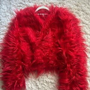 Red Faux Fur Jacket